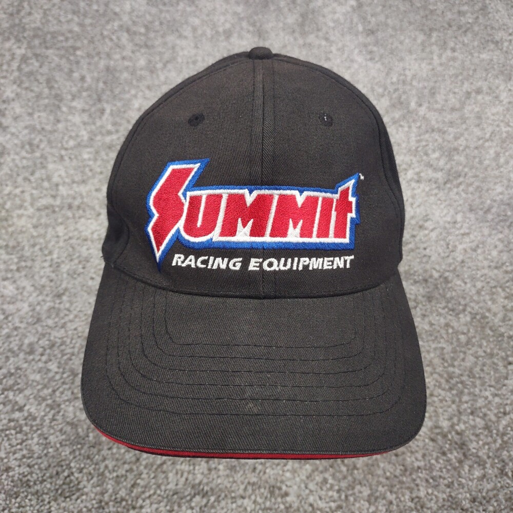 Summit Racing Equipment Hat Cap Black Adjustable Embroidered USA Flag Main Gate